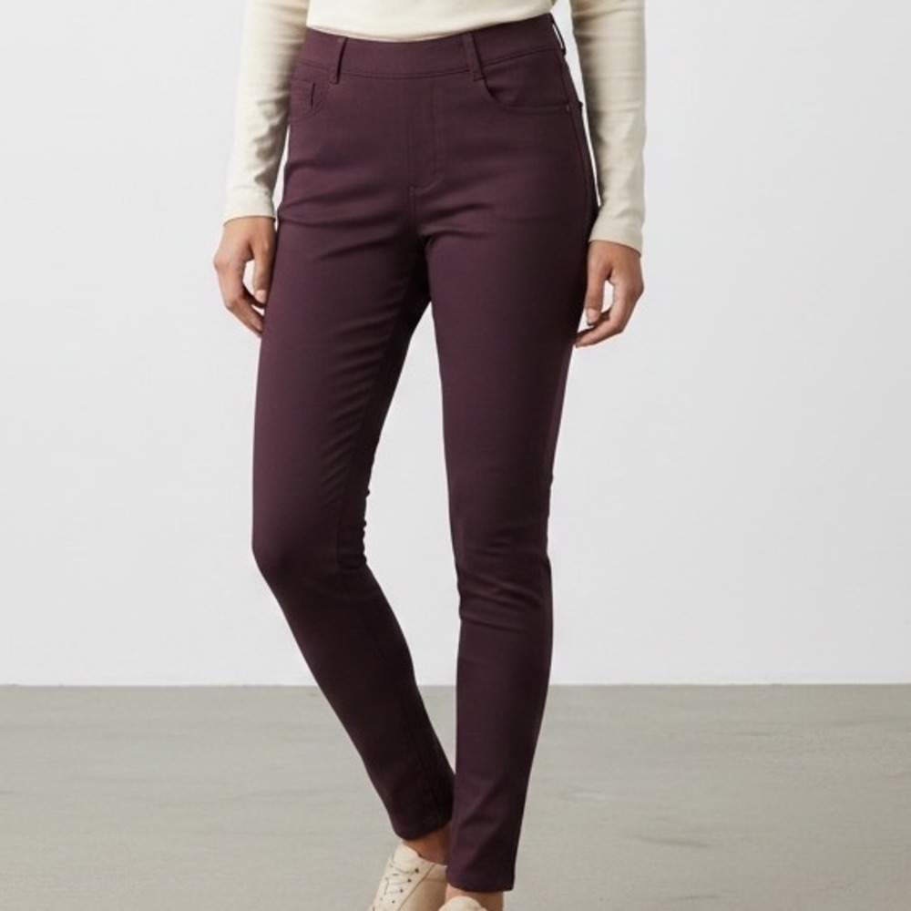 Liverpool Los Angeles Gia Glider Skinny Pants Eggplant Purple Womens office